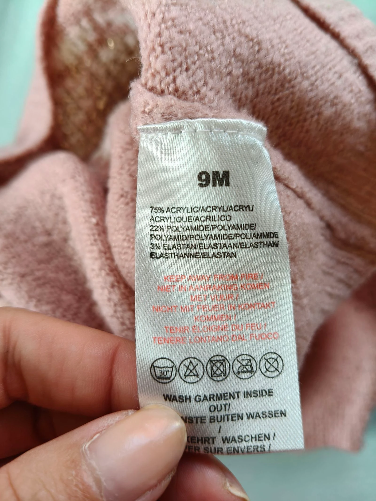 Suéter abrigado para niña Bub'l rosa con rombos 9 meses – photo 4